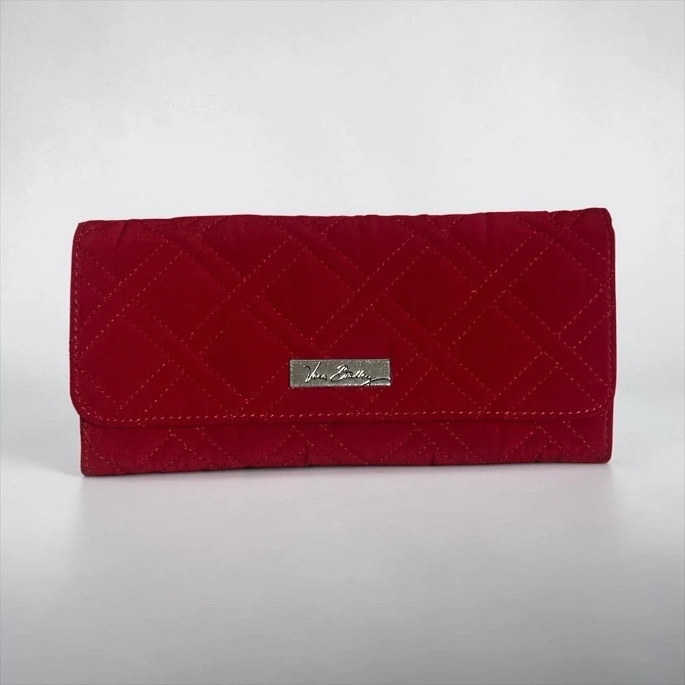 Vera Bradley RFID Georgia Wallet in Cardinal Red - Trifold - Picture 1 of 14
